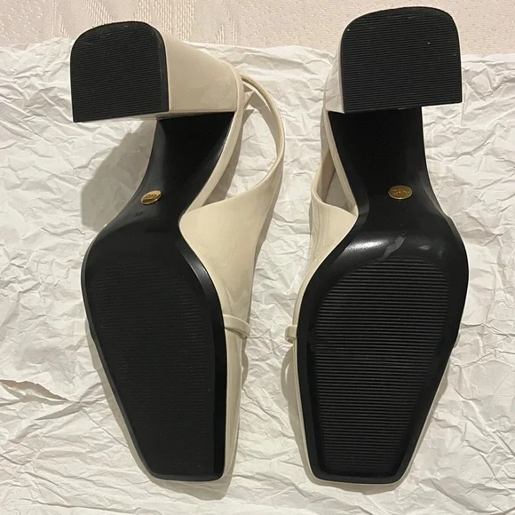 Zara Cream Slingback Heels - Picture 3 of 4